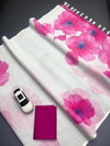 MG 596 Plain Linen With Gold Jari Border Printed Saree Exporters In India